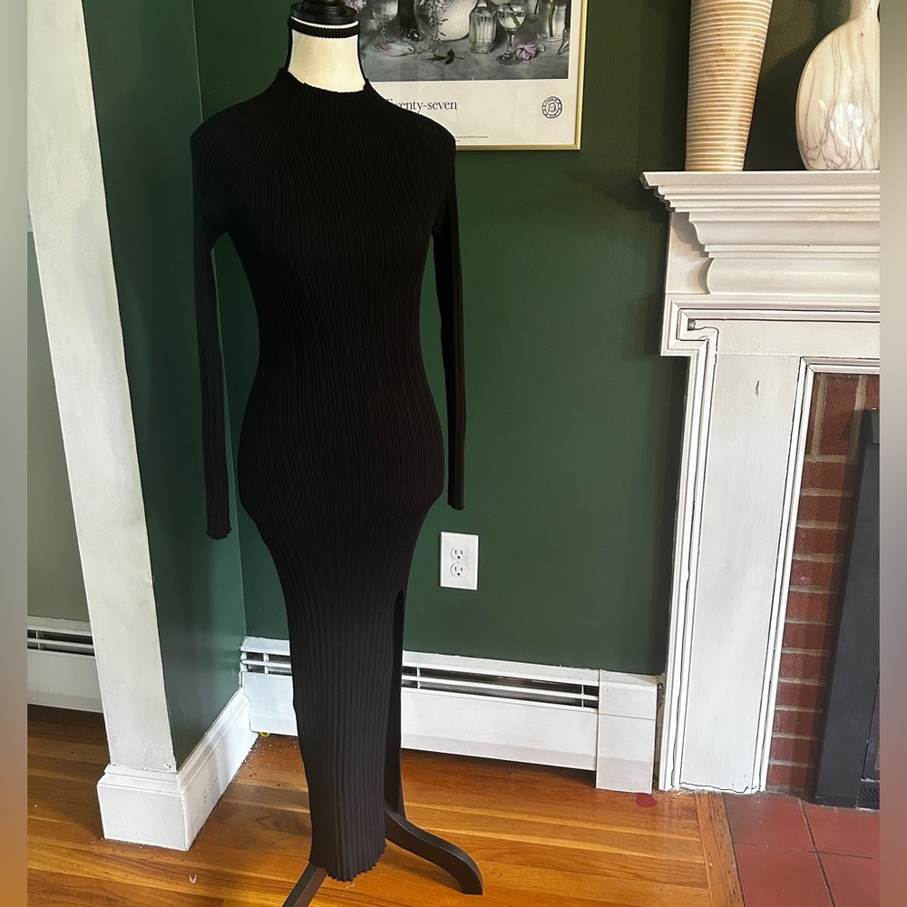 VICI COLLECTION BLACK BODYCON MIDI DRESS